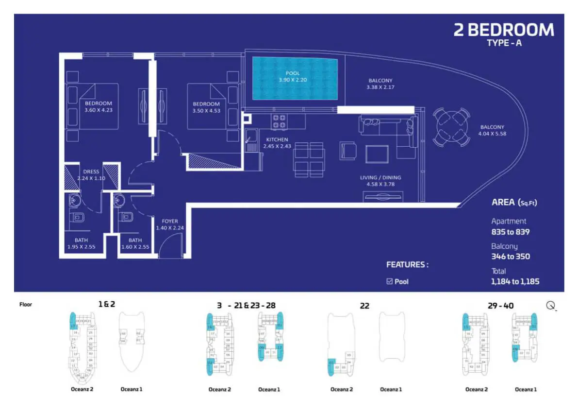 Oceanz by Danube — 2 bedroom
