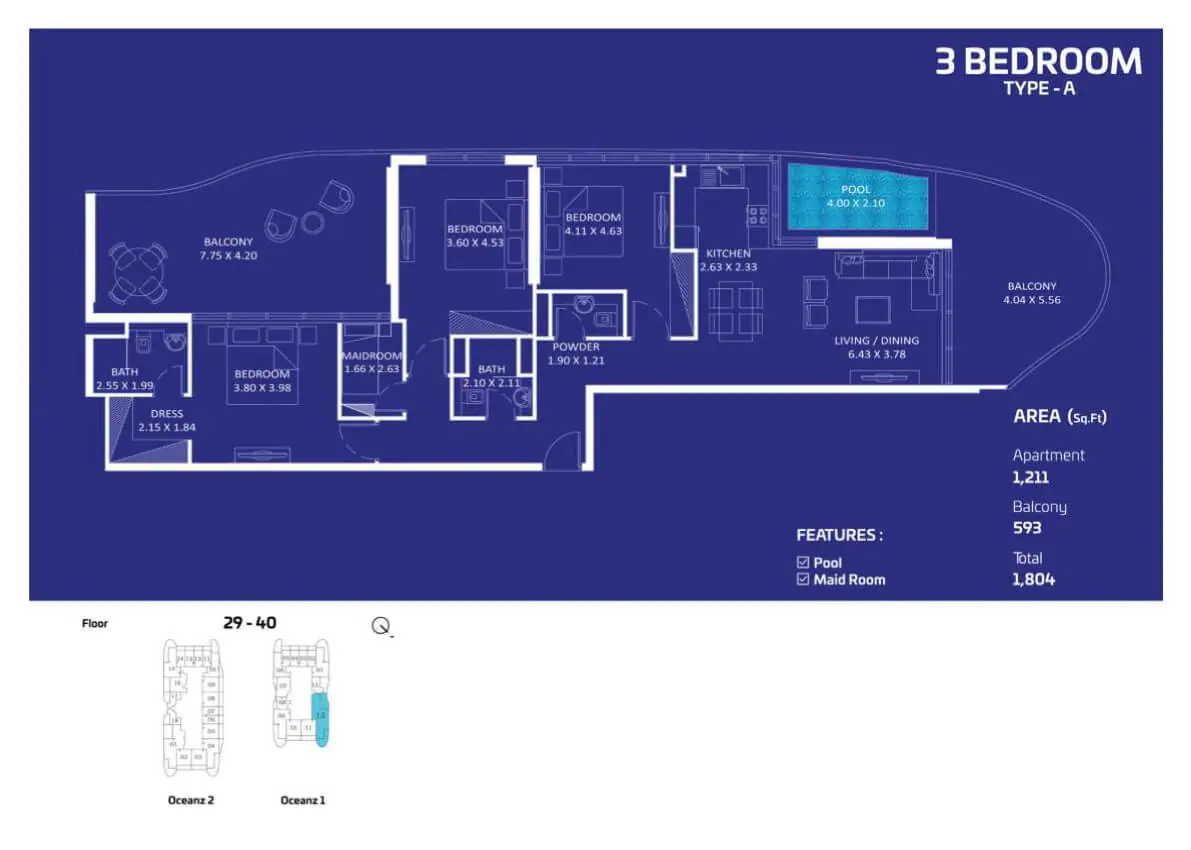 Oceanz by Danube — 3 bedroom