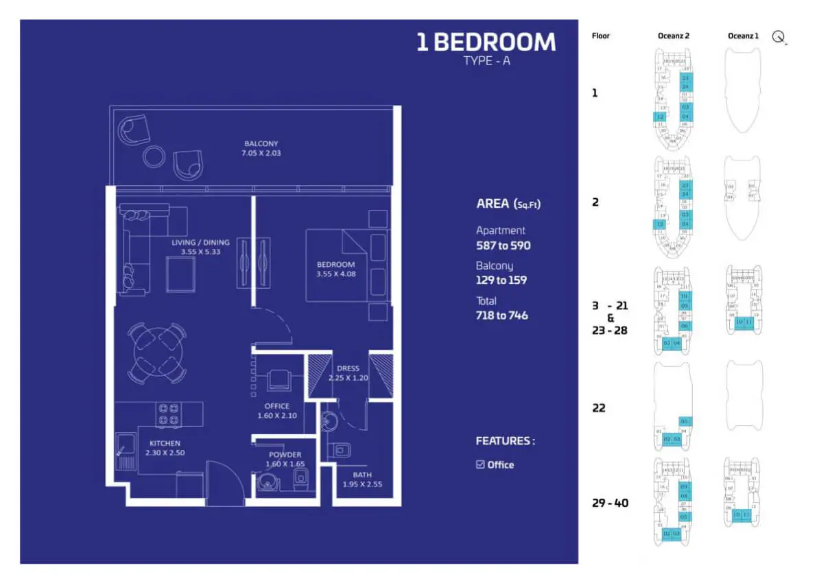 Oceanz by Danube — 1 bedroom